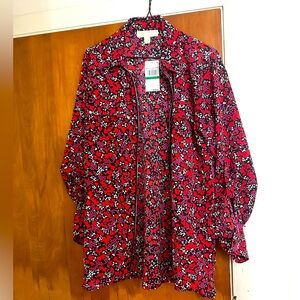 Michael Kors Women's Woodland Leaf Printed Top